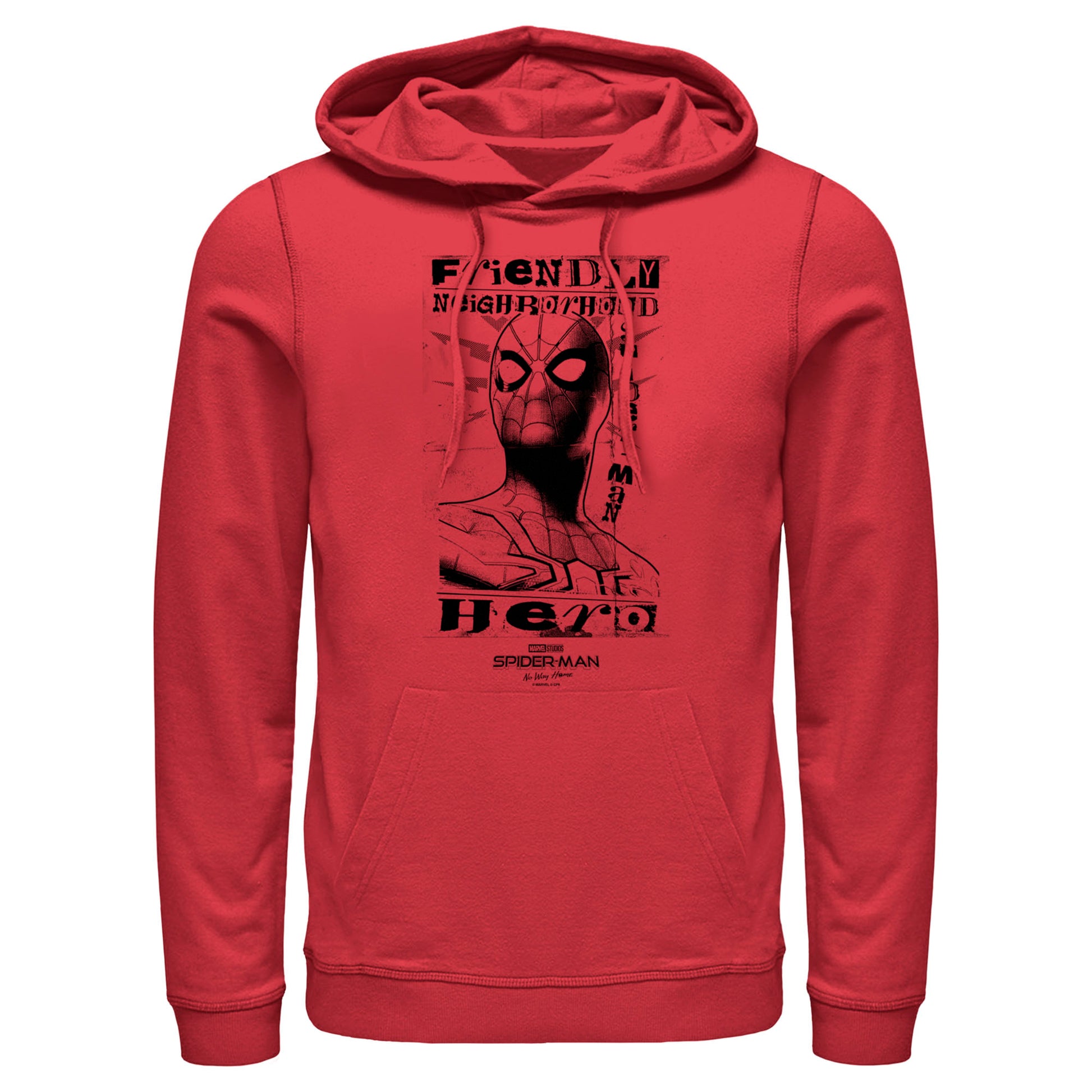 Marvel Spiderman Friendly Neighborhood Hero Adult Red Unisex Hoodie Sweatshirt