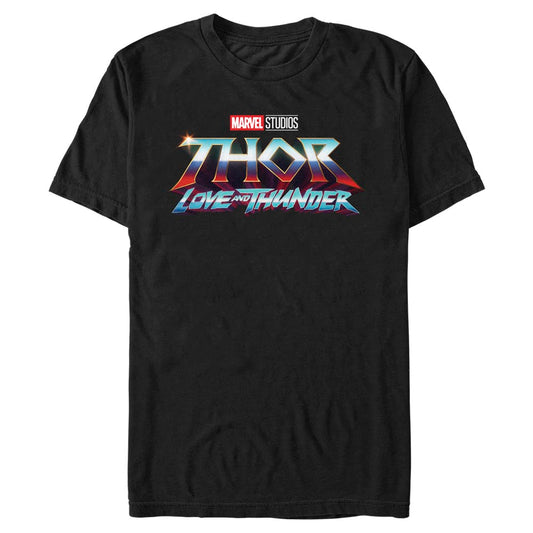 Marvel Thor Love and Thunder Logo Adult Black Unisex T-Shirt