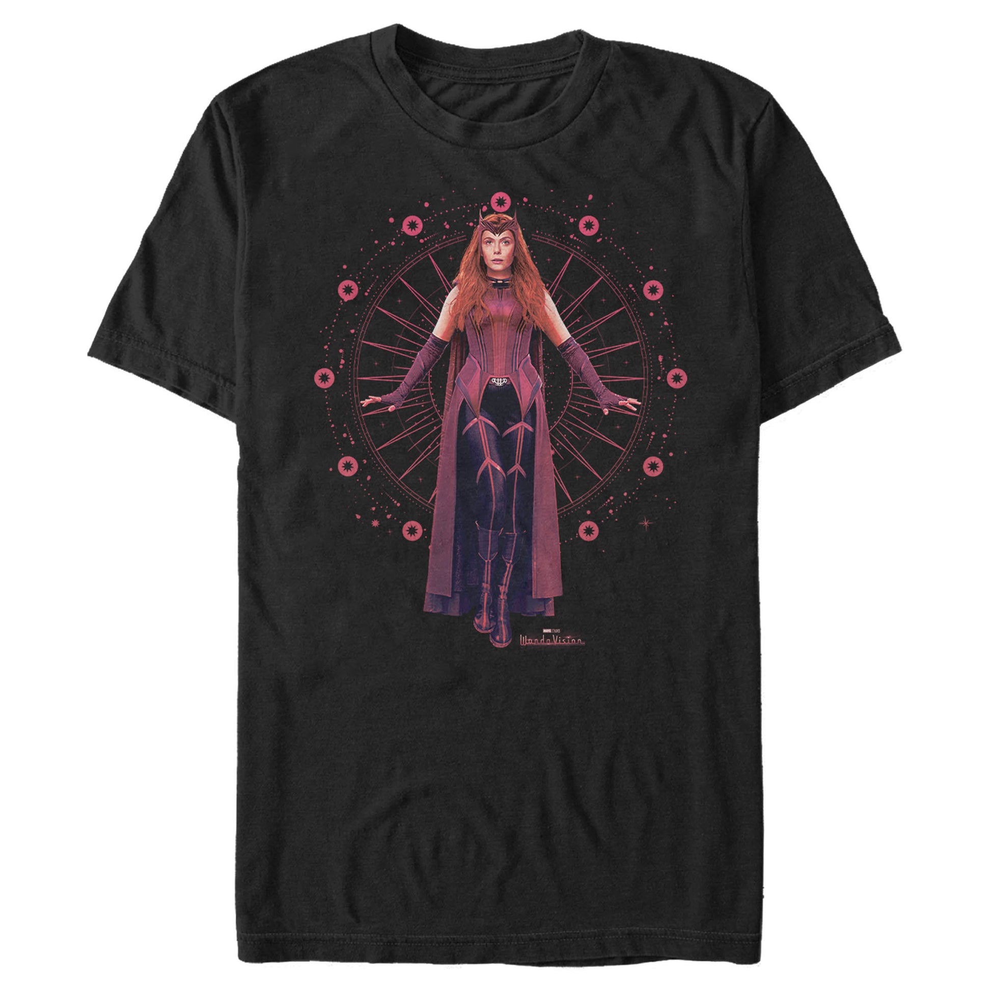 Marvel WandaVision Scarlet Witch Geometric Magic Symbol Adult Black Unisex T-Shirt