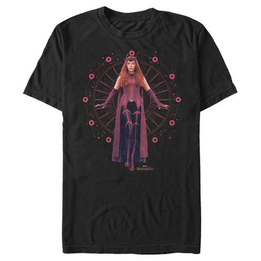 Marvel WandaVision Scarlet Witch Geometric Magic Symbol Adult Black Unisex T-Shirt