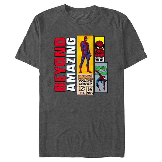 Marvel Spider-Man Beyond Amazing Retro Tickets Adult Charcoal Unisex T-Shirt