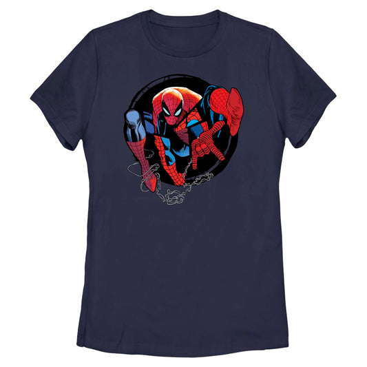 Marvel Spiderman Beyond Amazing Web Slinger Adult Navy Women's T-Shirt