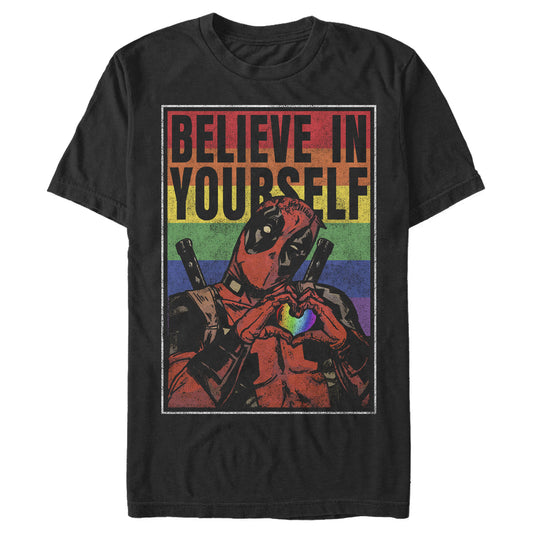 Marvel Deadpool Believe in Yourself Adult Black Unisex T-Shirt