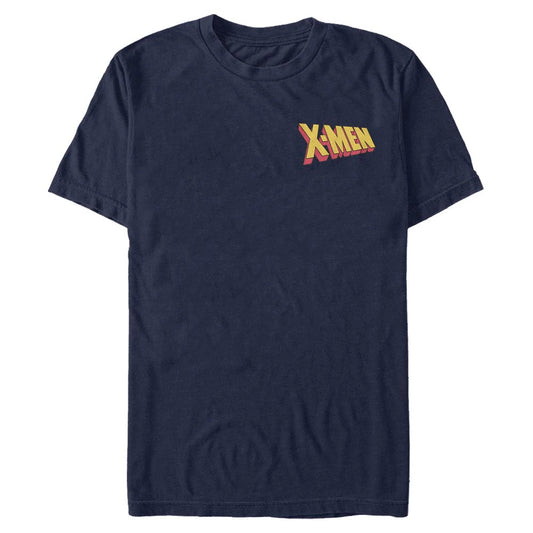 Marvel X-Men Logo Left Chest Adult Navy Unisex T-Shirt