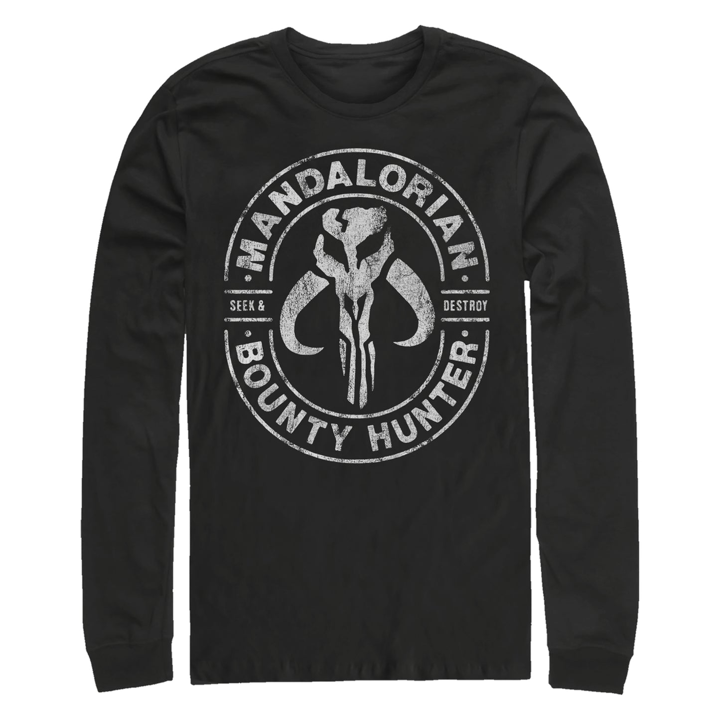 Star Wars The Mandalorian Bounty Hunter Adult Black Unisex Long Sleeve T-Shirt
