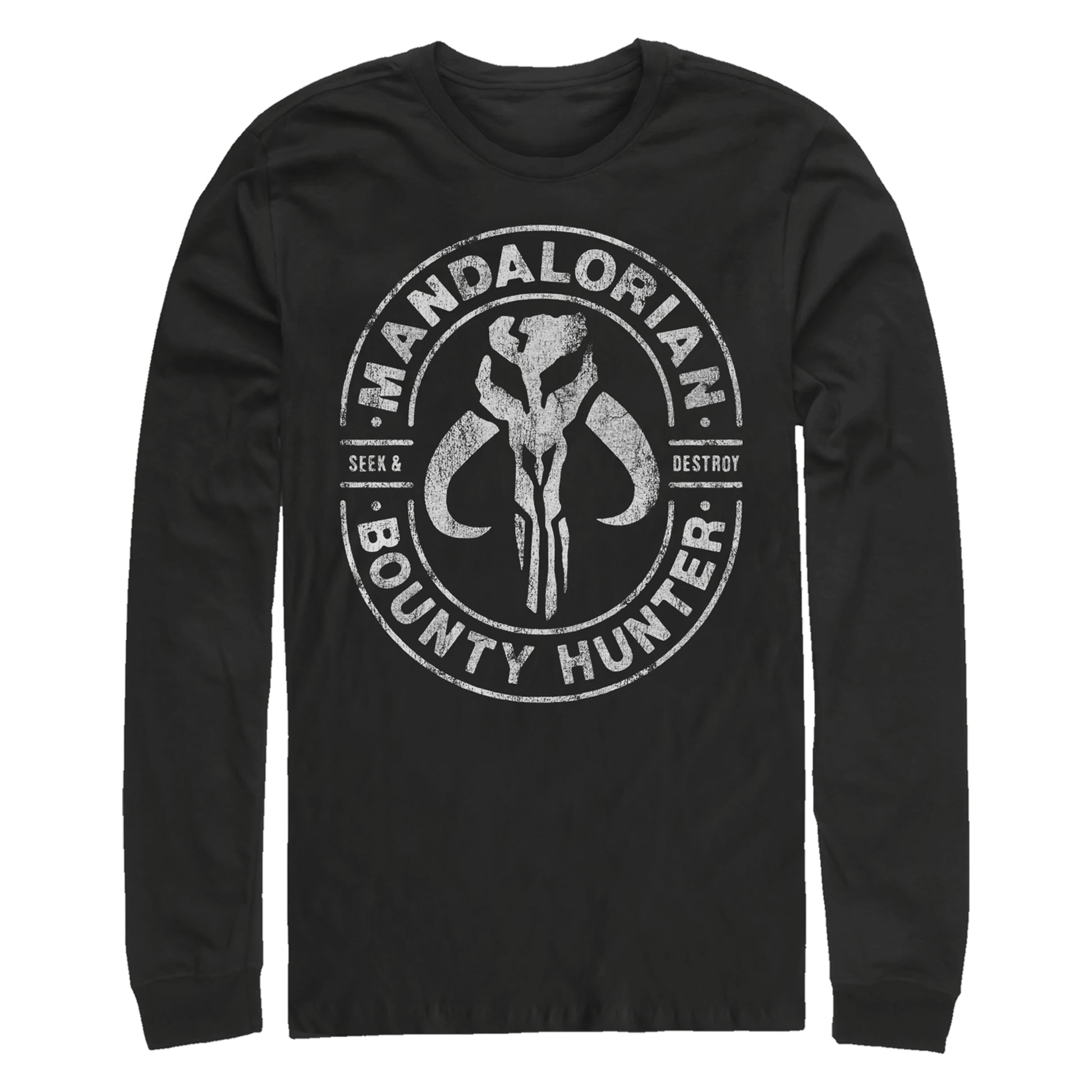 Star Wars The Mandalorian Bounty Hunter Adult Black Unisex Long Sleeve T-Shirt