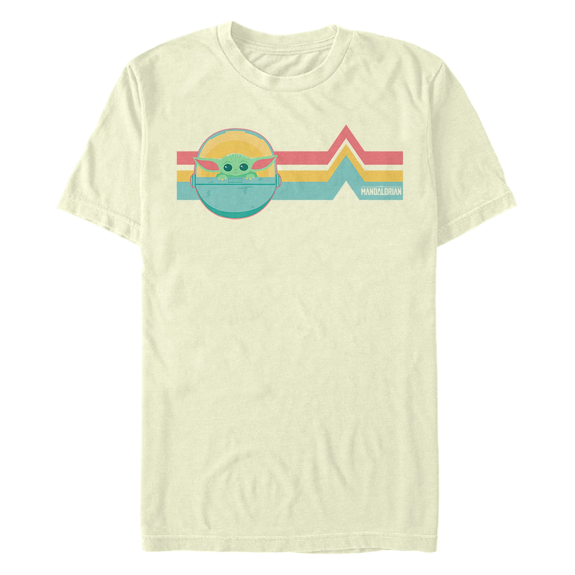 Star Wars The Mandalorian The Child Retro Stripes Natural Unisex T-Shirt