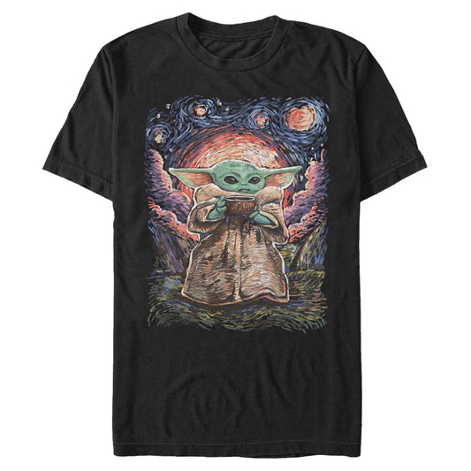 Star Wars: The Mandalorian The Child Starry Night Black Unisex T-Shirt