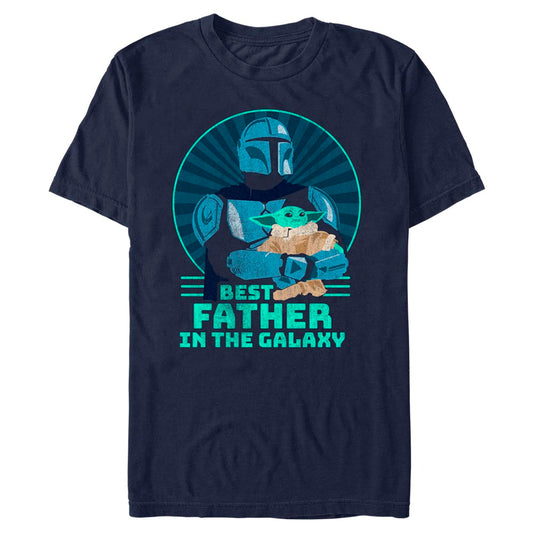Star Wars The Mandalorian Best Father In The Galaxy Navy Blue Unisex T-Shirt