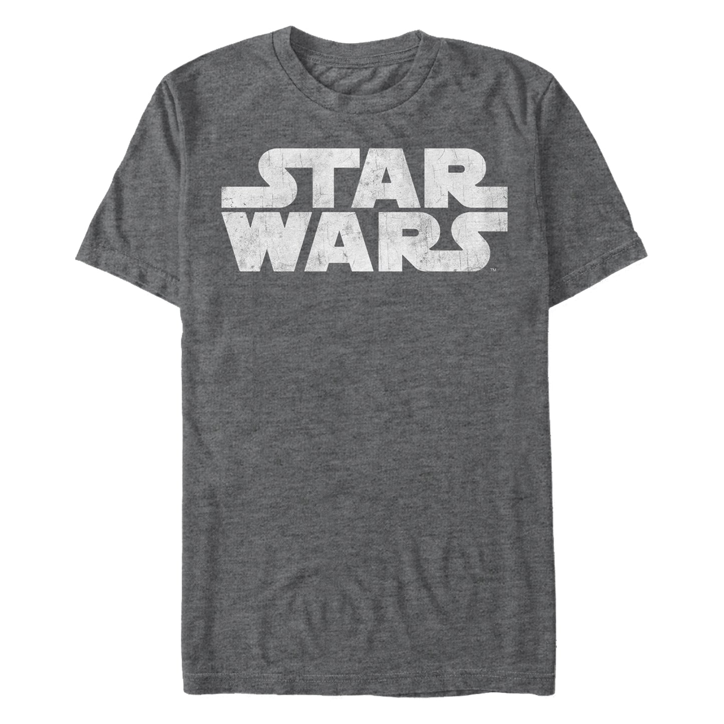 Star Wars Distressed Simple Logo Charcoal Unisex T-Shirt