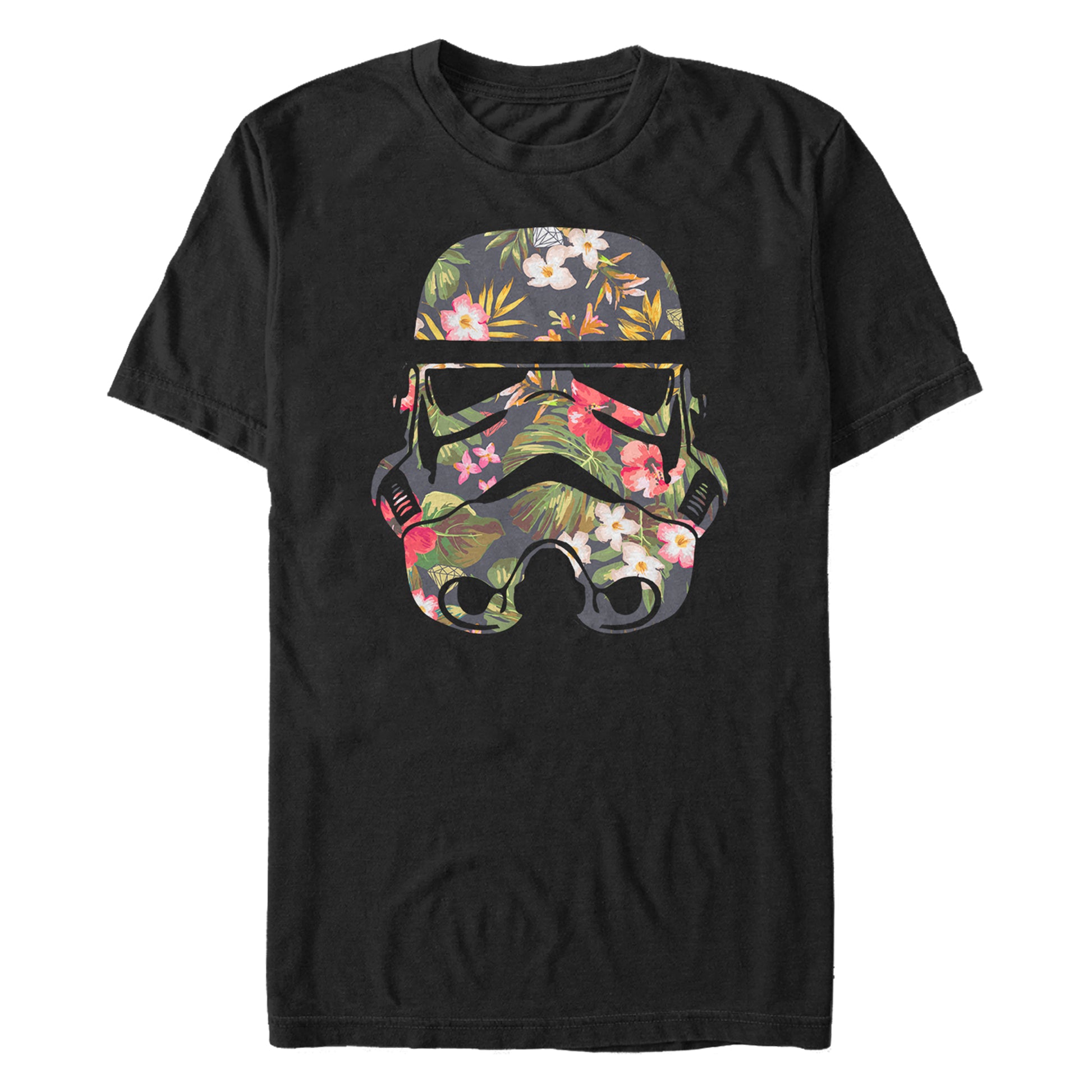 Star Wars Stormtrooper Floral Helmet Black Unisex T-Shirt