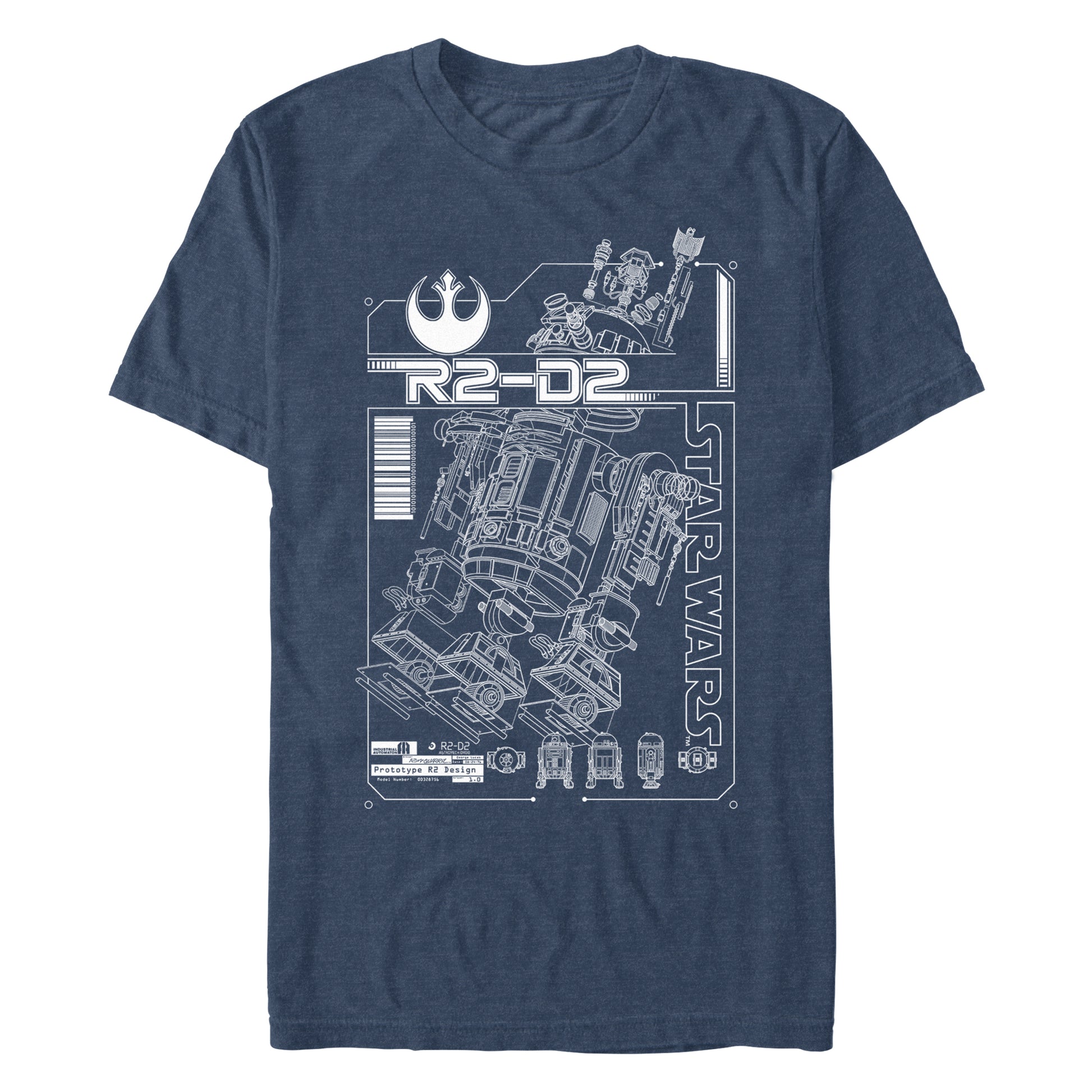 Star Wars R2-DR Diagram Heather Navy Unisex T-Shirt