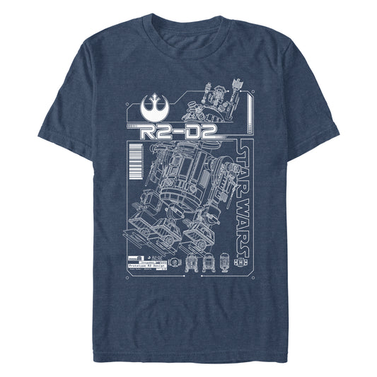 Star Wars R2-DR Diagram Heather Navy Unisex T-Shirt