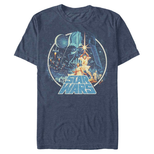 Star Wars Vintage Classic Navy Heather Unisex T-Shirt