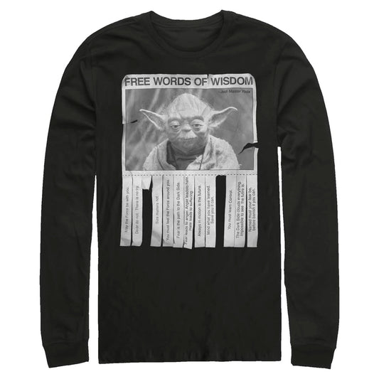 Star Wars Yoda Words of Wisdom Adult Black Unisex Long Sleeve T-Shirt