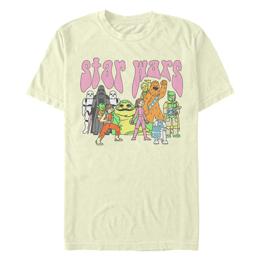 Star Wars Return of the Jedi Retro Groovy Characters Natural Unisex T-Shirt
