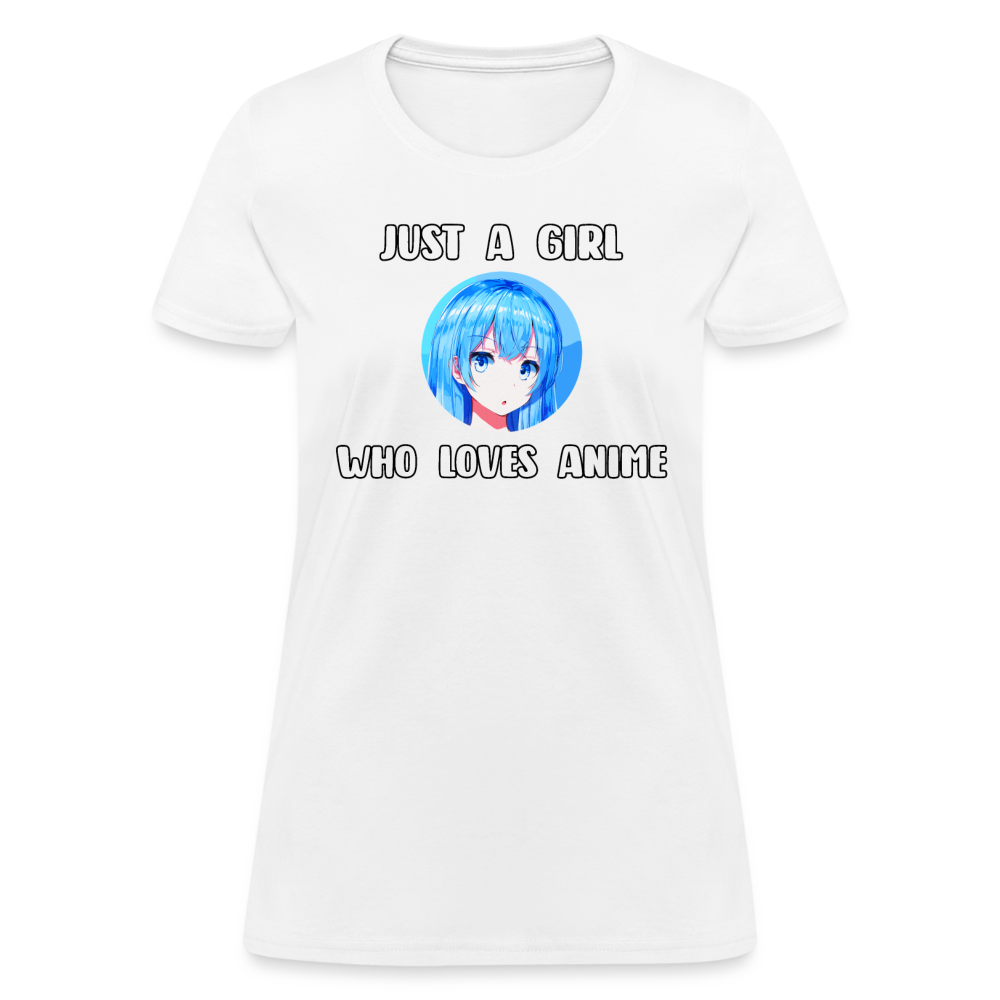 Just A Girl Who Loves Anime Lover Women's T-Shirt - white