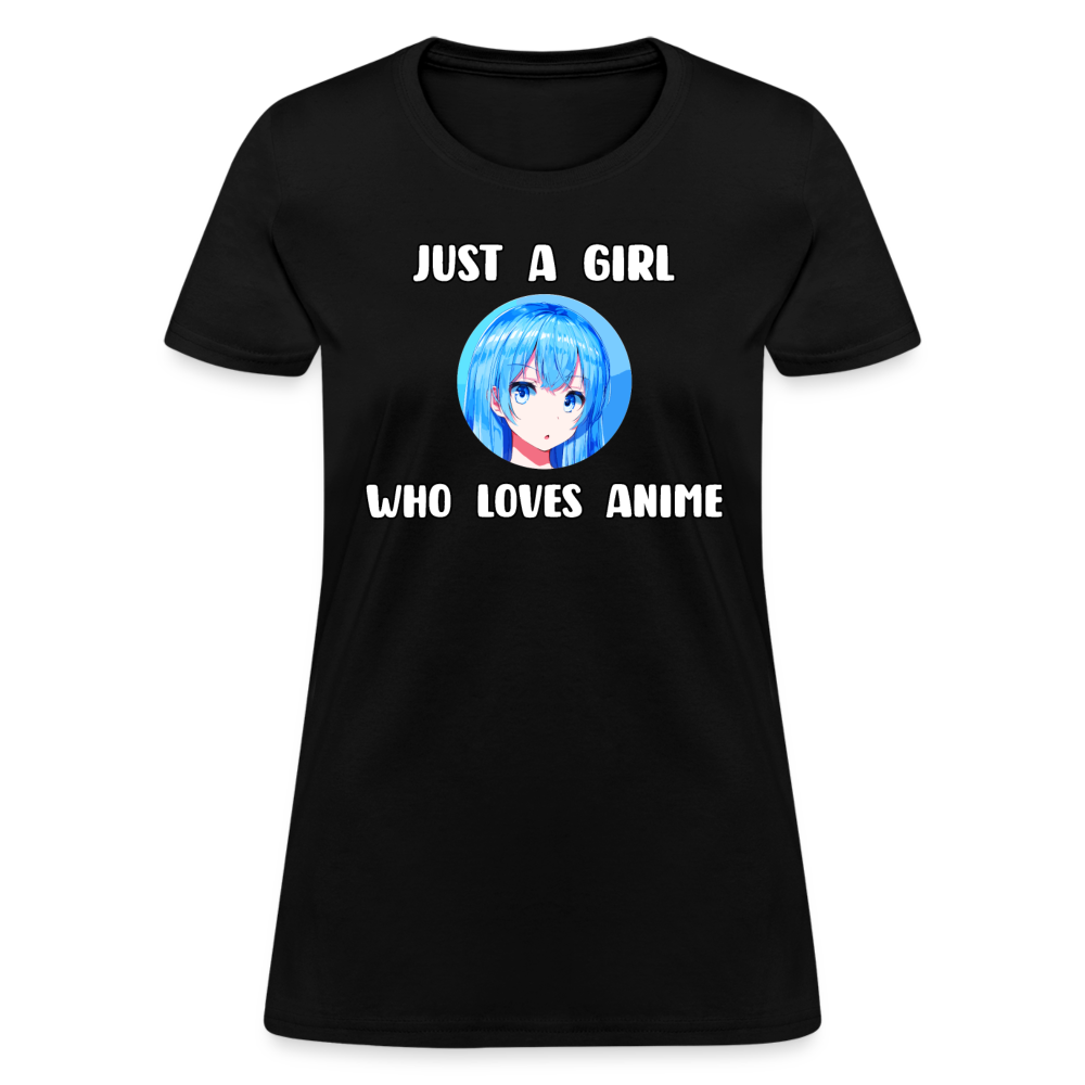 Just A Girl Who Loves Anime Lover Women's T-Shirt - black