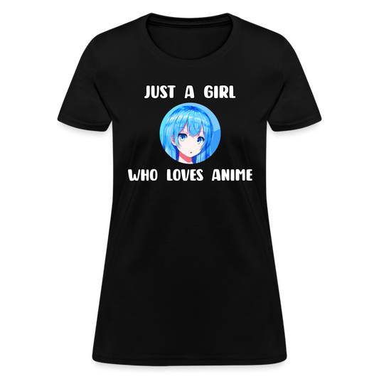 Just A Girl Who Loves Anime Lover Women's T-Shirt - black