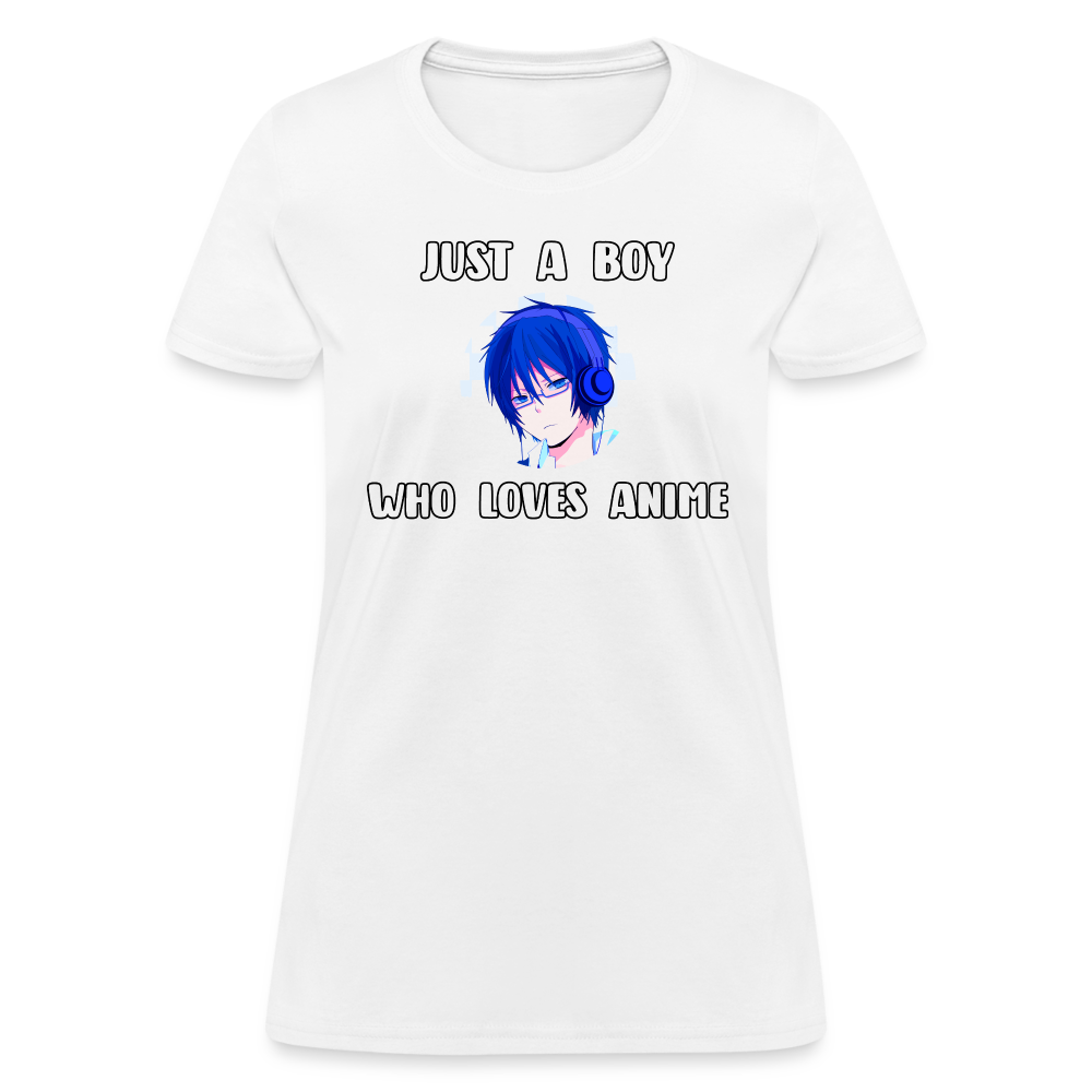 Just A Boy Who Loves Anime Lover Women's T-Shirt - white