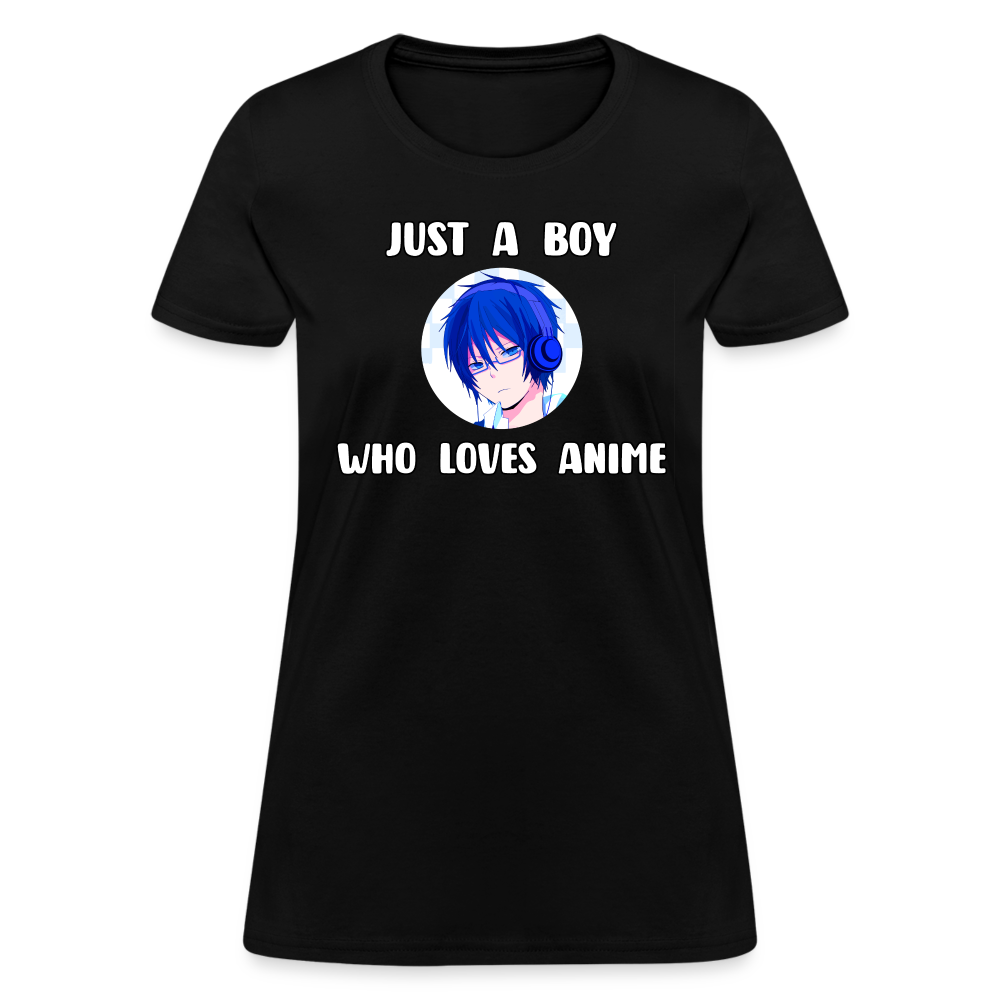 Just A Boy Who Loves Anime Lover Women's T-Shirt - black