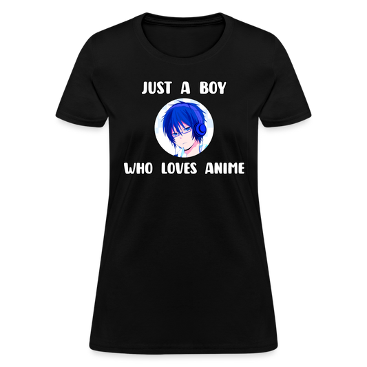 Just A Boy Who Loves Anime Lover Women's T-Shirt - black