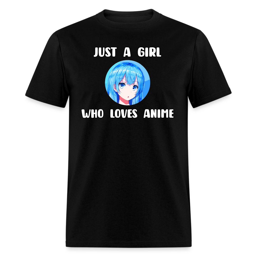 Just A Girl Who Loves Anime Lover Unisex T-Shirt - black