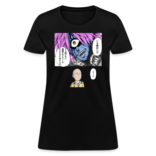 Saitama Vs. Boros Premium OPM Women's Manga Anime T-Shirt - black