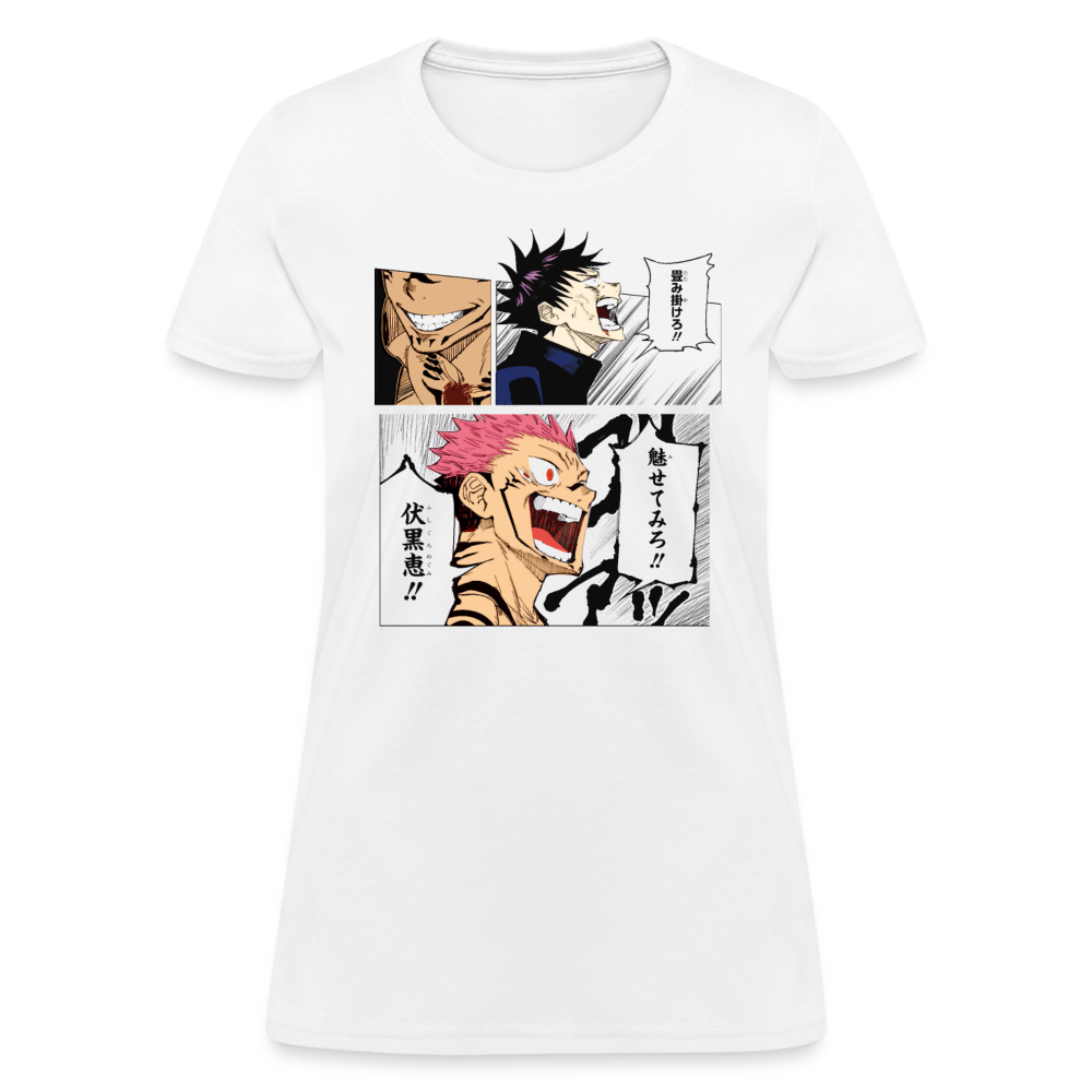 Sukuna Vs. Megumi Premium Jujutsu Kaisen Women's Manga Anime T-Shirt - white