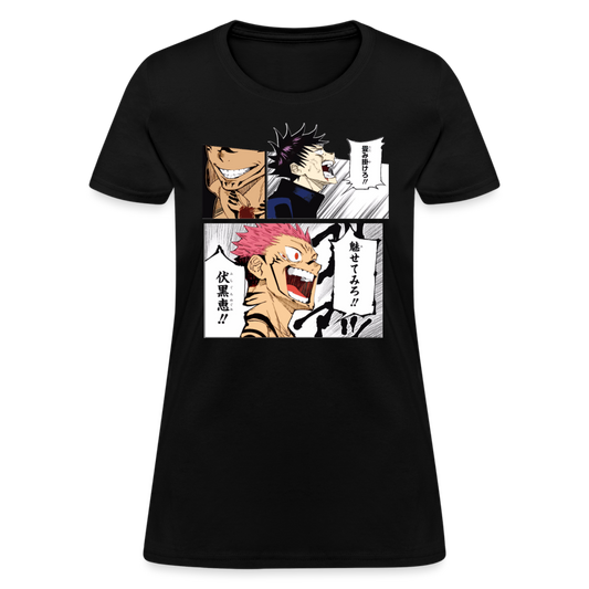 Sukuna Vs. Megumi Premium Jujutsu Kaisen Women's Manga Anime T-Shirt - black