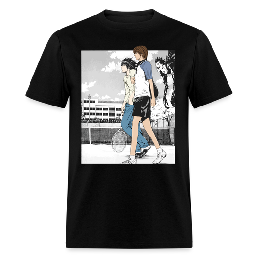 Light Vs. L Tennis Premium Death Note Manga T-Shirt - black