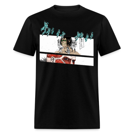 Attack Titan Vs Colossal Titan Premium AOT Manga T-Shirt - black