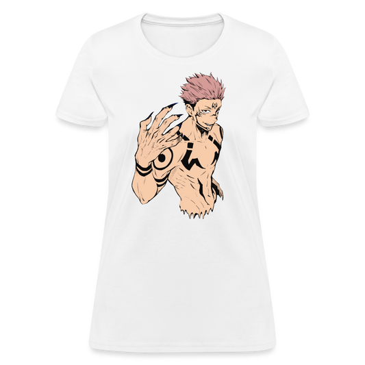 Sukuna Drip Premium Jujutsu Kaisen Women's Anime T-Shirt - white