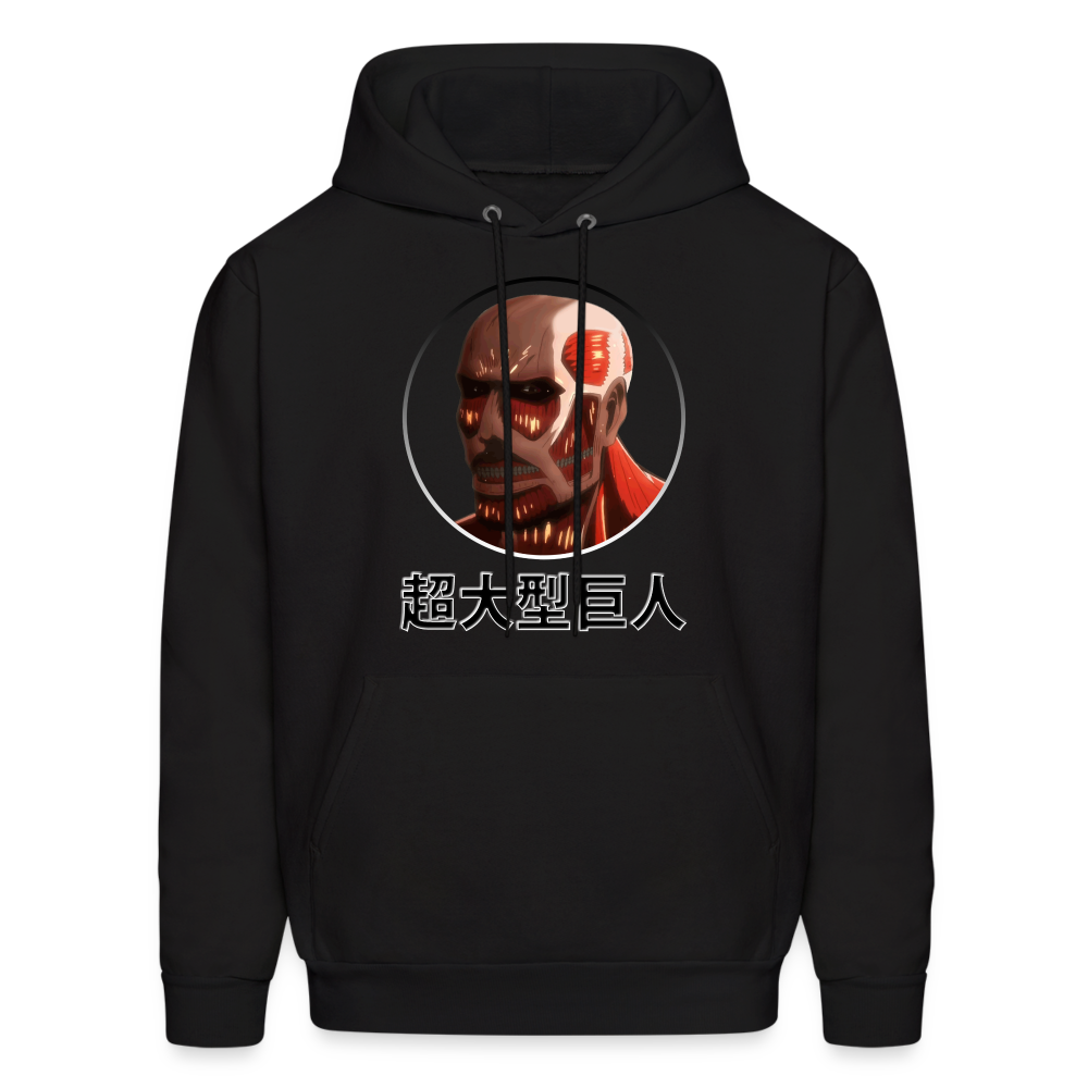 Collosus Titan AOT Katakana Anime Hoodie Sweatshirt - black