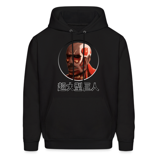 Collosus Titan AOT Katakana Anime Hoodie Sweatshirt - black