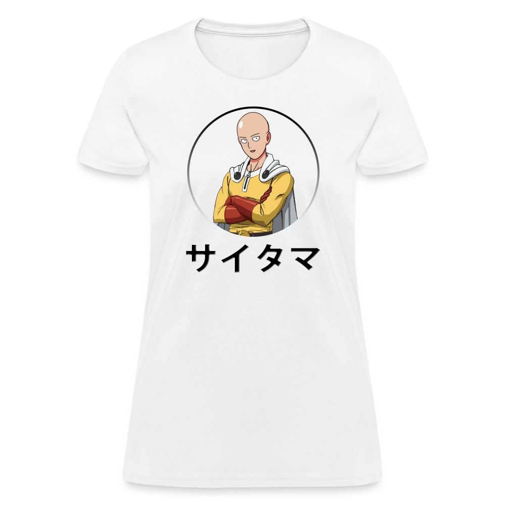 Saitama One Punch Man Katakana Anime T-Shirt - white