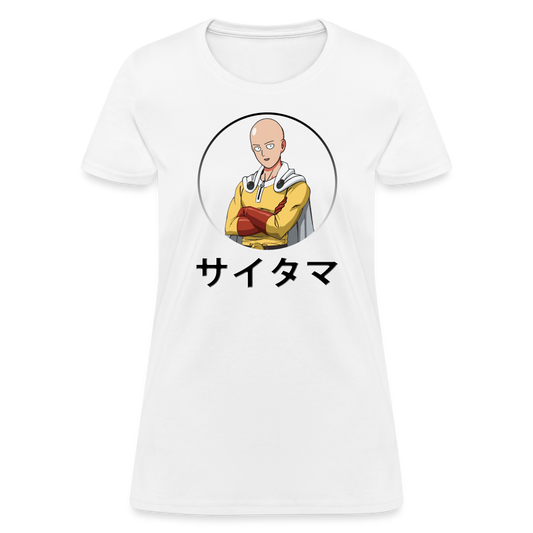 Saitama One Punch Man Katakana Anime T-Shirt - white