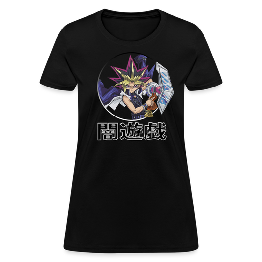 Dark Yugi Yu-Gi-Oh! Katakana Women's Anime T-Shirt - black