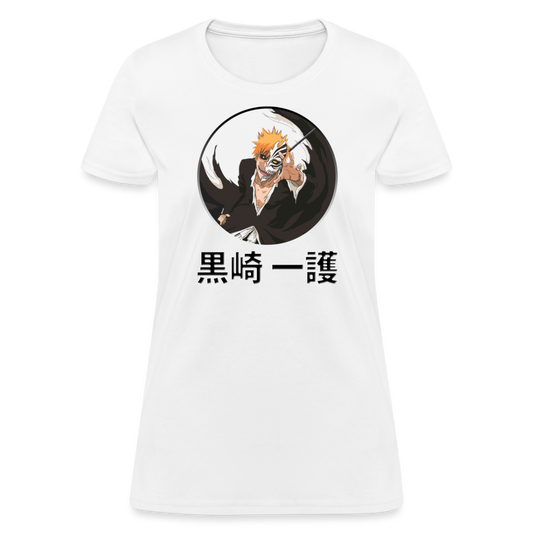 Ichigo Bleach Katakana Women's Anime T-Shirt - white