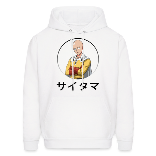 Saitama One Punch Man Katakana Anime Hoodie - white