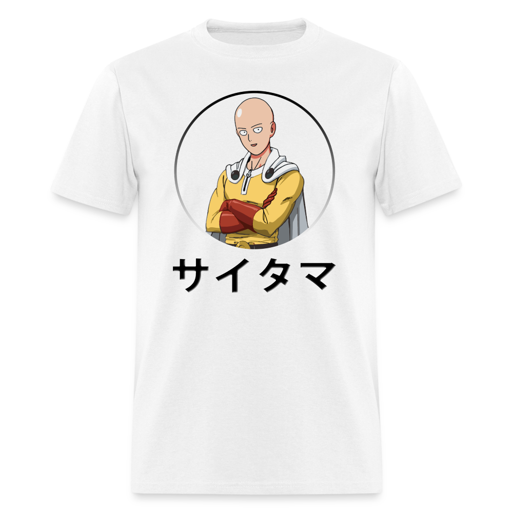 Saitama One Punch Man Katakana Anime T-Shirt - white