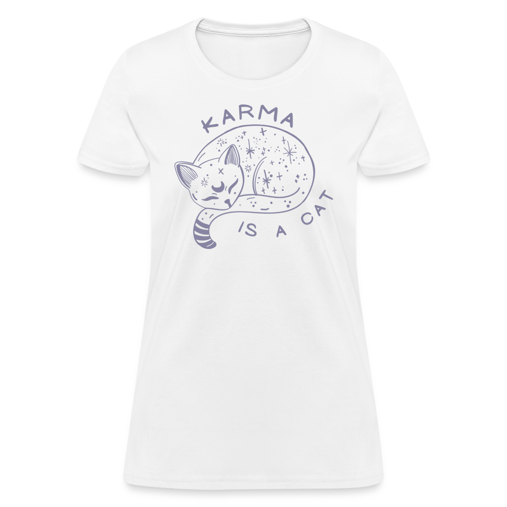Karma is a Cat Softhand Women's T-Shirt - white