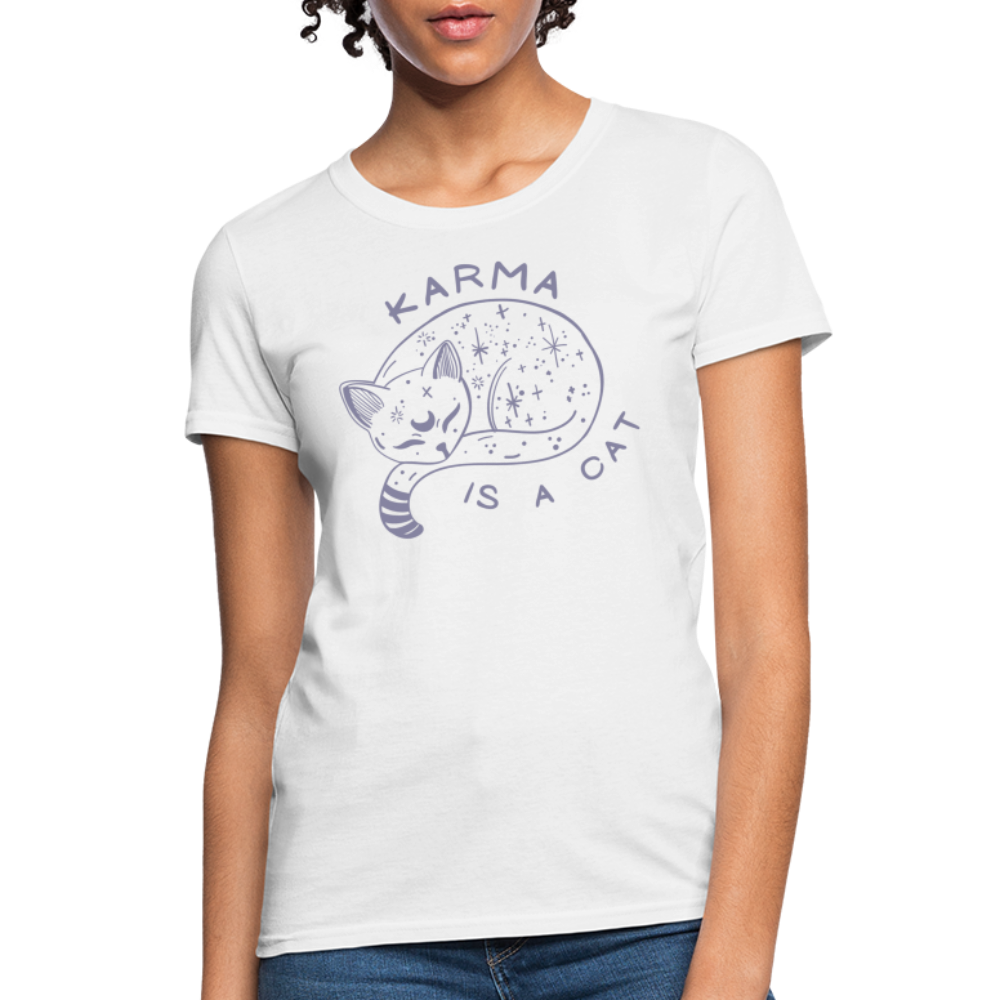 Karma is a Cat Softhand Women's T-Shirt - white