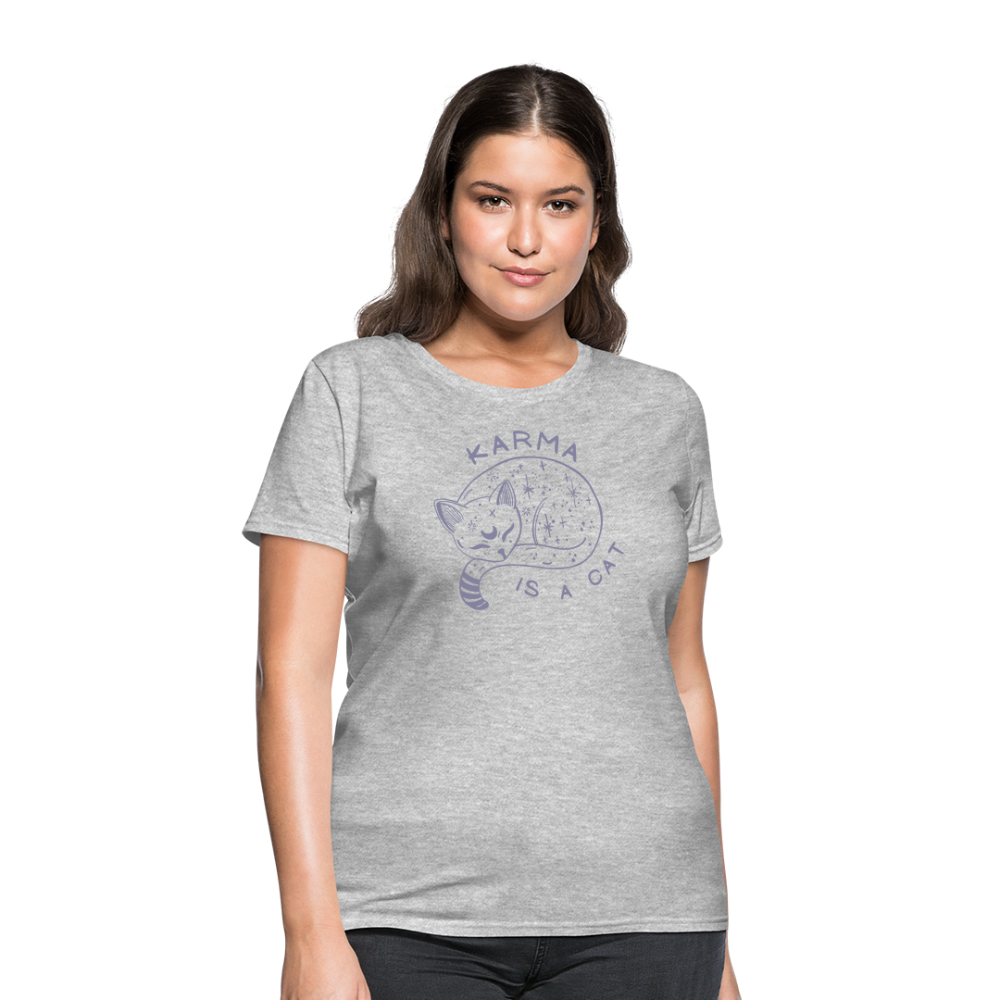 Karma is a Cat Softhand Women's T-Shirt - heather gray