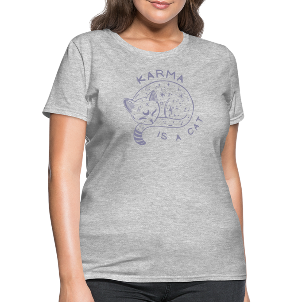 Karma is a Cat Softhand Women's T-Shirt - heather gray
