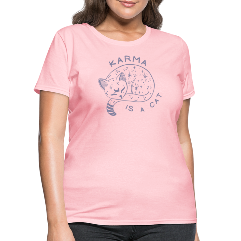 Karma is a Cat Softhand Women's T-Shirt - pink