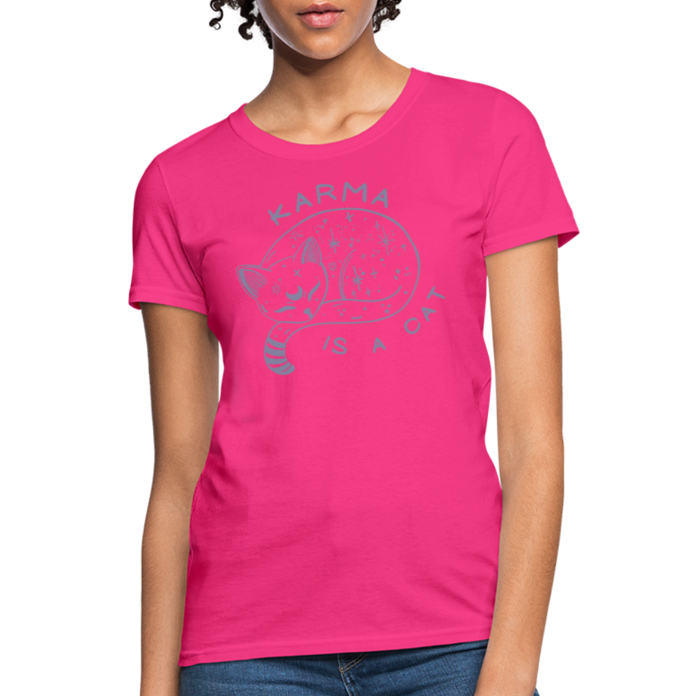 Karma is a Cat Softhand Women's T-Shirt - fuchsia