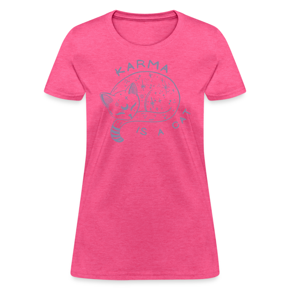 Karma is a Cat Softhand Women's T-Shirt - heather pink