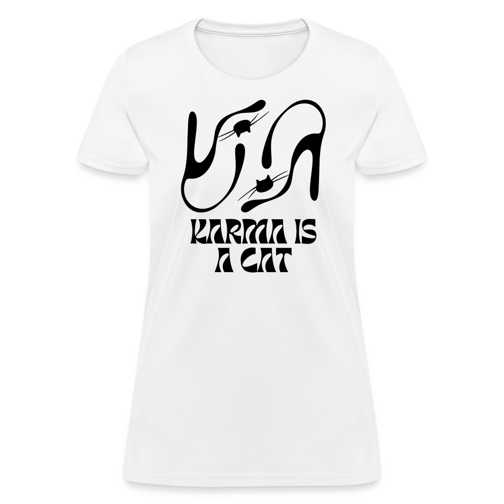 Karma is a Cat Silhouette Women's T-Shirt - white