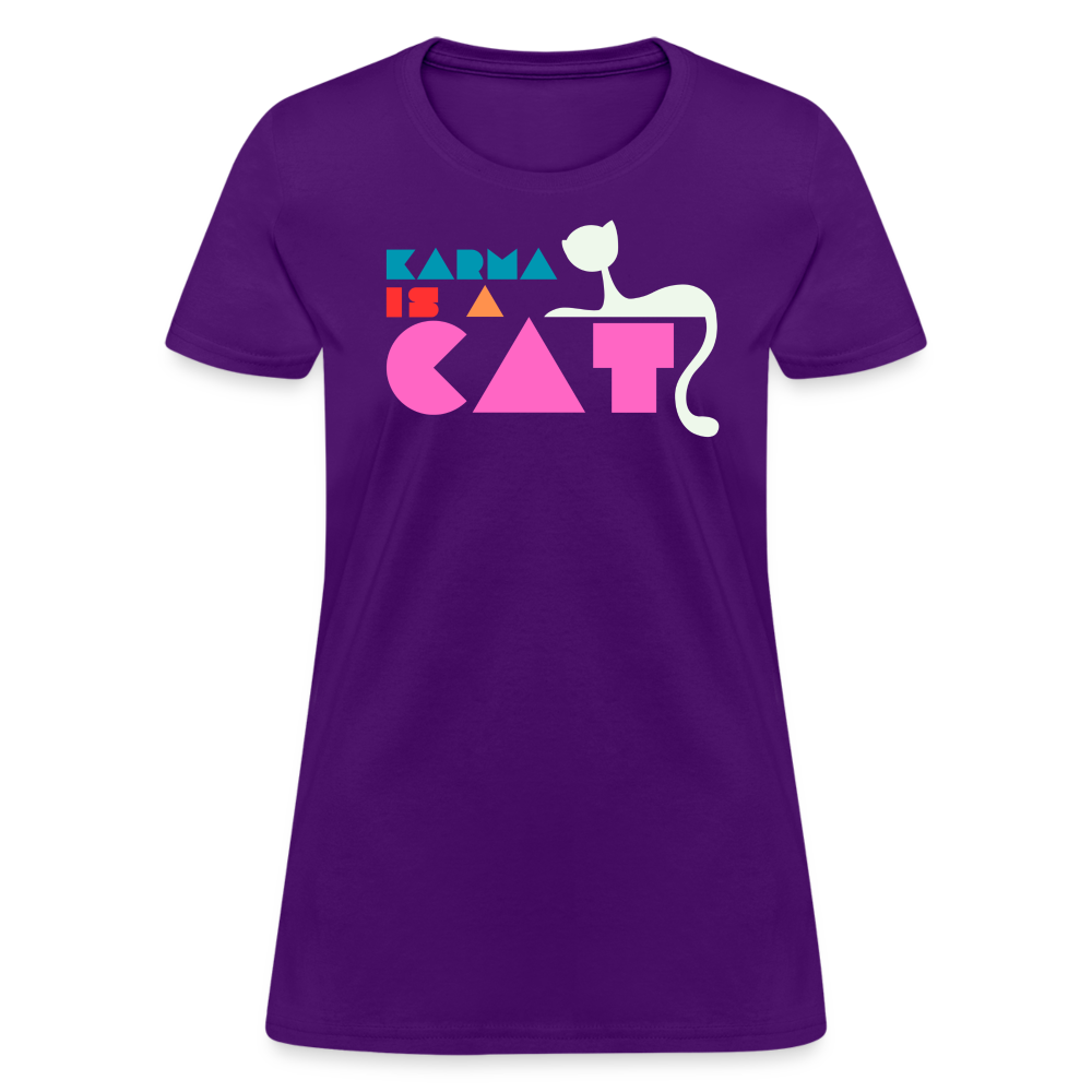 Karma is a Cat Shapes Women's T-Shirt - purple